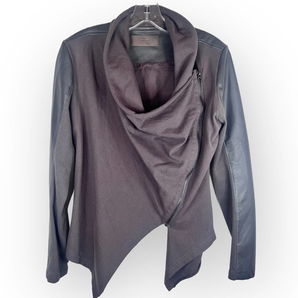 BLANK NYC Whatever It Takes Drape Front Jacket Long Sleeve Gray Size S - Picture 7 of 10